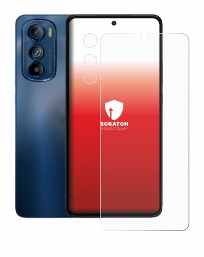 Abbildung des Geräts Motorola Edge 30 (Display+Kamera) mit einer Vielzahl des Displayschutzes.