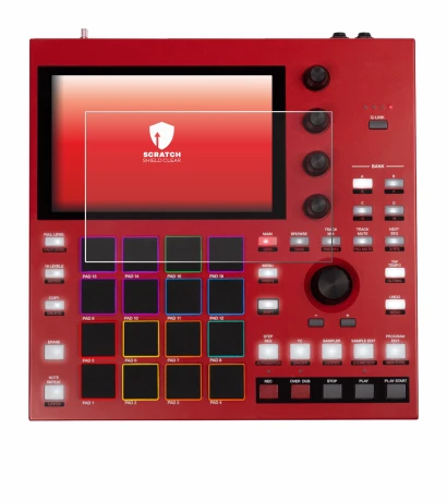 Abbildung des Geräts Akai MPC One+ mit einer Vielzahl des Displayschutzes.