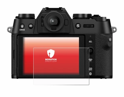 Abbildung des Geräts Fujifilm X-T50 mit einer Vielzahl des Displayschutzes.