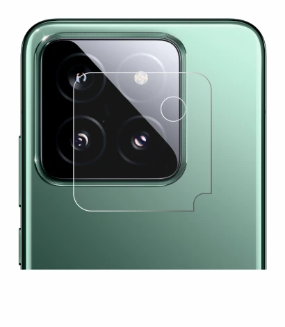 Abbildung des Geräts Xiaomi 14 (NUR Kameraschutz) mit einer Vielzahl des Displayschutzes.