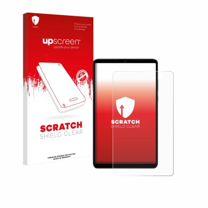 Vorderseite einer Produktverpackung mit dem Markenlogo upscreen. Daneben ist das Gerät Xiaomi Redmi Pad SE 8.7 mit dem zugehör