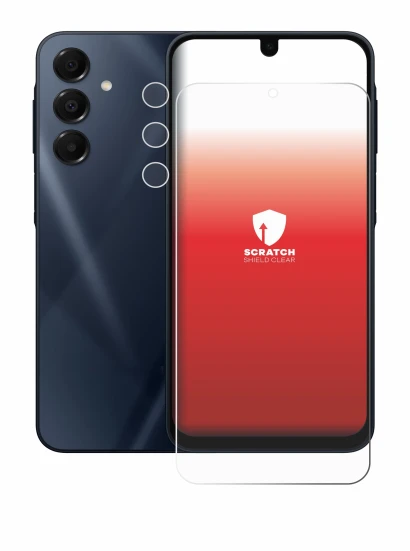 Abbildung des Geräts Samsung Galaxy A16 5G (Display+Kamera) mit einer Vielzahl des Displayschutzes.