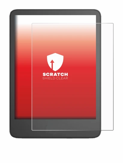 Abbildung des Geräts Amazon Kindle 2024 mit einer Vielzahl des Displayschutzes.