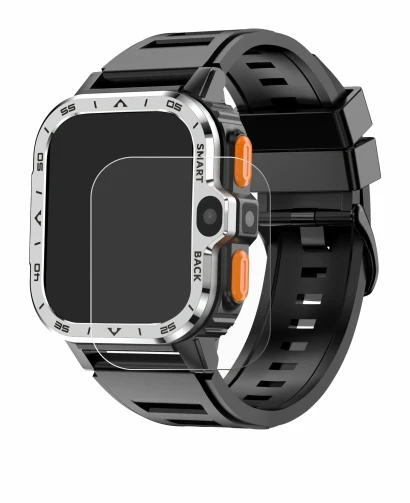 Abbildung des Geräts HS Smartwatch 2" mit einer Vielzahl des Displayschutzes.