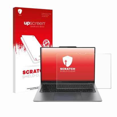 Vorderseite einer Produktverpackung mit dem Markenlogo upscreen. Daneben ist das Gerät Lenovo ThinkPad X9 15 Aura Edition 15"