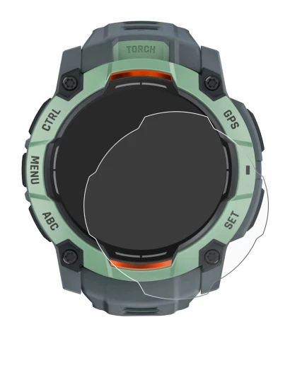 Abbildung des Geräts Garmin Instinct 3 AMOLED (45 mm) mit einer Vielzahl des Displayschutzes.