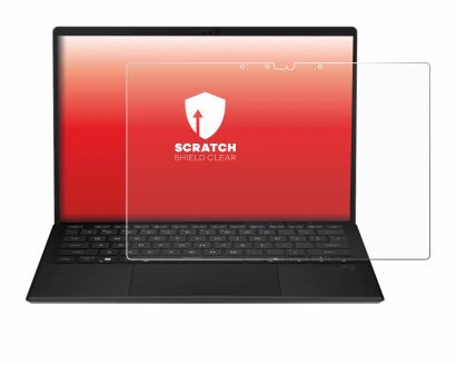 Abbildung des Geräts ASUS ROG Flow Z13 2025 mit einer Vielzahl des Displayschutzes.