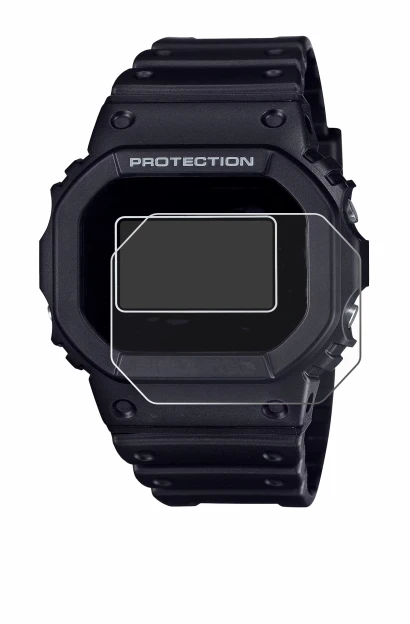 Abbildung des Geräts Casio G-Shock DW-5600RL-1 mit einer Vielzahl des Displayschutzes.