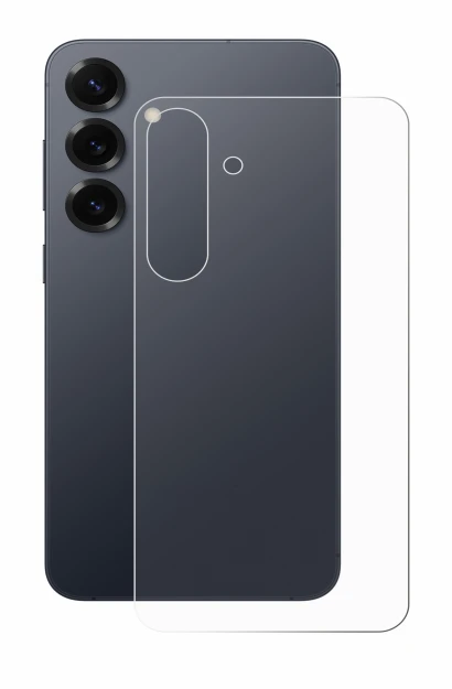 Abbildung des Geräts Samsung Galaxy S25 Plus (Rückseite) mit einer Vielzahl des Displayschutzes.