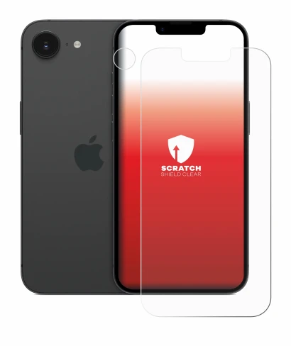 Abbildung des Geräts Apple iPhone 16e (Display+Kamera) mit einer Vielzahl des Displayschutzes.