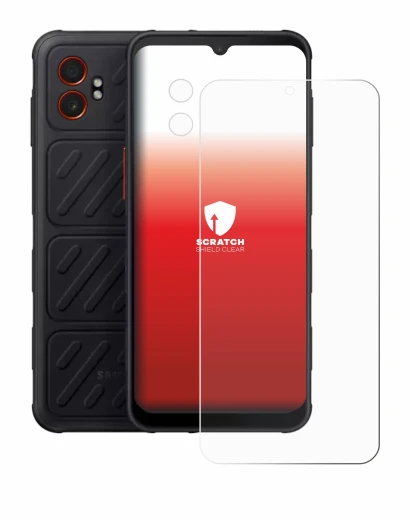Abbildung des Geräts Samsung Galaxy XCover 7 Pro (Display+Kamera) mit einer Vielzahl des Displayschutzes.