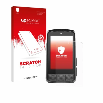 Vorderseite einer Produktverpackung mit dem Markenlogo upscreen. Daneben ist das Gerät Wahoo Elemnt Bolt 3 mit dem zugehörigen