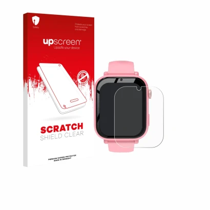 Vorderseite einer Produktverpackung mit dem Markenlogo upscreen. Daneben ist das Gerät CATGIFF A22 mit dem zugehörigen Display
