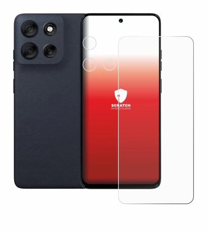 Abbildung des Geräts Motorola Moto G56 (Display+Kamera) mit einer Vielzahl des Displayschutzes.