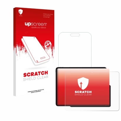 Vorderseite einer Produktverpackung mit dem Markenlogo upscreen. Daneben ist das Gerät OnePlus Pad 3 mit dem zugehörigen Displ
