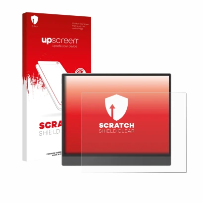 Vorderseite einer Produktverpackung mit dem Markenlogo upscreen. Daneben ist das Gerät Boox Tab X C mit dem zugehörigen Displa