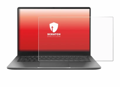 Abbildung des Geräts ASUS Chromebook Plus CX14 mit einer Vielzahl des Displayschutzes.