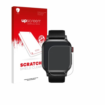 Vorderseite einer Produktverpackung mit dem Markenlogo upscreen. Daneben ist das Gerät Haylou Iron Neo 1.95" mit dem zugehörig