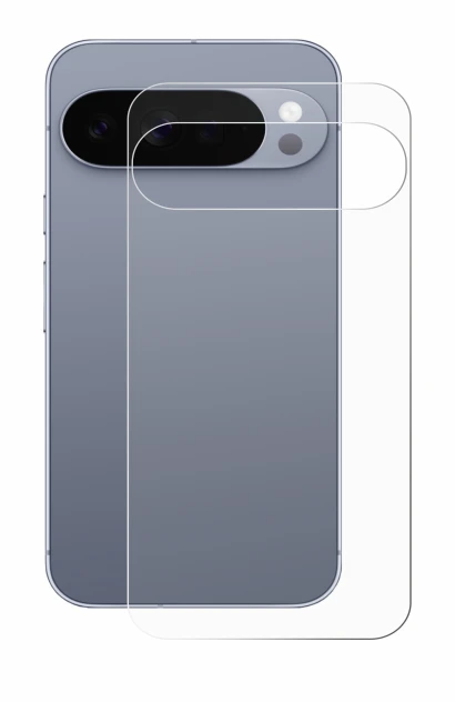 Abbildung des Geräts Google Pixel 10 Pro XL (Rückseite) mit einer Vielzahl des Displayschutzes.