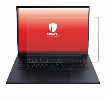 Abbildung des Geräts Razer Blade 18 2025 mit einer Vielzahl des Displayschutzes.