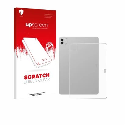 Vorderseite einer Produktverpackung mit dem Markenlogo upscreen. Daneben ist das Gerät Honor Magicpad 3 (Rückseite) mit dem zu