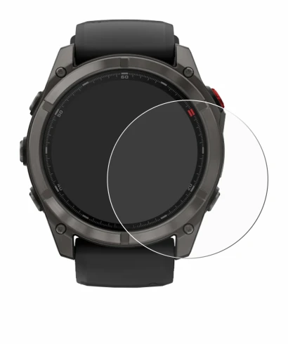 Abbildung des Geräts Garmin Fenix 8 Pro AMOLED (51 mm) mit einer Vielzahl des Displayschutzes.