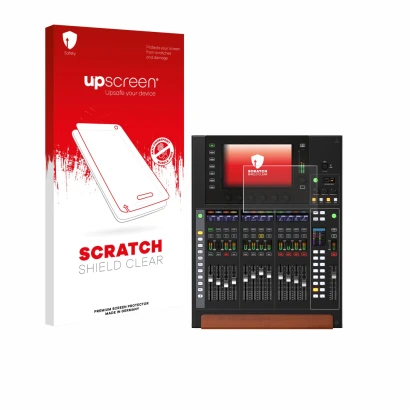 Vorderseite einer Produktverpackung mit dem Markenlogo upscreen. Daneben ist das Gerät Behringer Wing Compact mit dem zugehöri