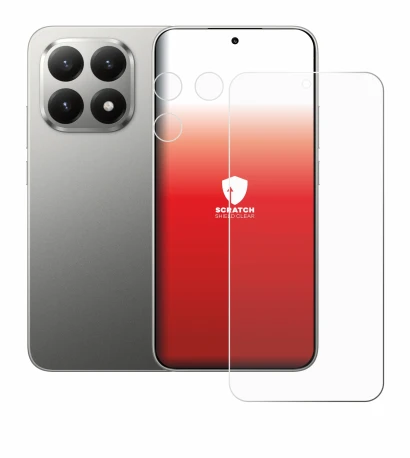 Abbildung des Geräts Xiaomi 15T (Display+Kamera) mit einer Vielzahl des Displayschutzes.