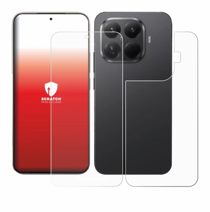 Abbildung des Geräts Xiaomi 15T Pro (Display+Rückseite) mit einer Vielzahl des Displayschutzes.