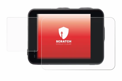 Abbildung des Geräts Akaso Brave 7 mit einer Vielzahl des Displayschutzes.