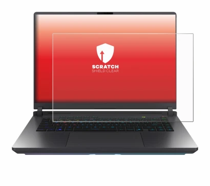 Abbildung des Geräts ASUS ROG Strix G16 2025 mit einer Vielzahl des Displayschutzes.