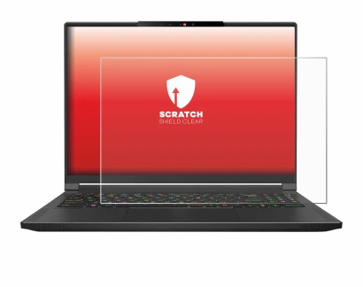 Abbildung des Geräts MSI Stealth A16 AI+ mit einer Vielzahl des Displayschutzes.