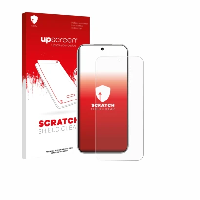 Vorderseite einer Produktverpackung mit dem Markenlogo upscreen. Daneben ist das Gerät Xiaomi Poco F8 Pro mit dem zugehörigen 