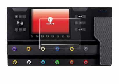 Abbildung des Geräts Line 6 Helix Stadium XL mit einer Vielzahl des Displayschutzes.