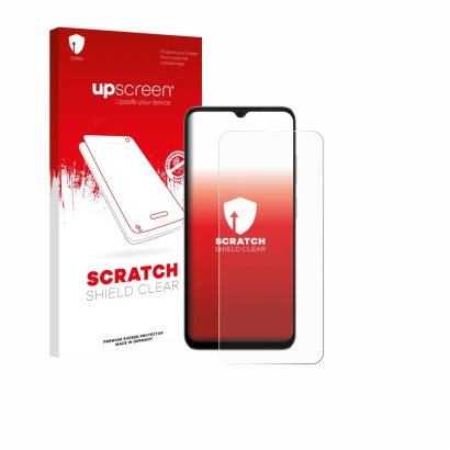 Vorderseite einer Produktverpackung mit dem Markenlogo upscreen. Daneben ist das Gerät Doogee Note 56X Pro mit dem zugehörigen
