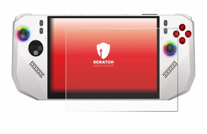 Abbildung des Geräts MSI Claw A8 BZ2EM mit einer Vielzahl des Displayschutzes.