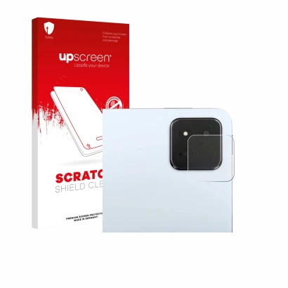 Vorderseite einer Produktverpackung mit dem Markenlogo upscreen. Daneben ist das Gerät Xiaomi Pad 7 Pro (NUR Kameraschutz) mit