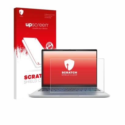 Vorderseite einer Produktverpackung mit dem Markenlogo upscreen. Daneben ist das Gerät HP EliteBook 8 G1i 13