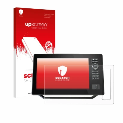 Vorderseite einer Produktverpackung mit dem Markenlogo upscreen. Daneben ist das Gerät Humminbird Xplore 9 mit dem zugehörigen