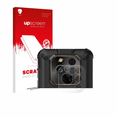 Vorderseite einer Produktverpackung mit dem Markenlogo upscreen. Daneben ist das Gerät Ulefone RugOne Xever 7 Pro (NUR Kameras