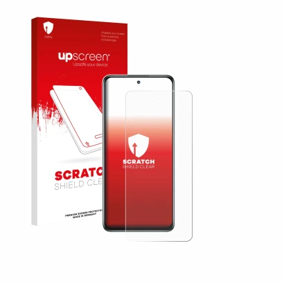 Vorderseite einer Produktverpackung mit dem Markenlogo upscreen. Daneben ist das Gerät Huawei Nova Y73 mit dem zugehörigen Dis
