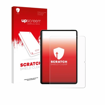 Vorderseite einer Produktverpackung mit dem Markenlogo upscreen. Daneben ist das Gerät Xiaomi Pad 8 Pro mit dem zugehörigen Di