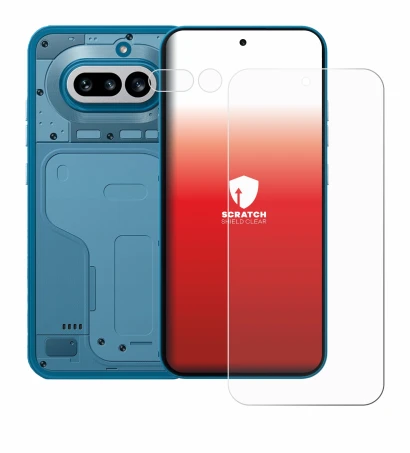Abbildung des Geräts Nothing Phone (4a) (Display+Kamera) mit einer Vielzahl des Displayschutzes.