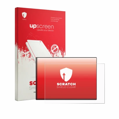 Vorderseite einer Produktverpackung mit dem Markenlogo upscreen. Daneben ist das Gerät CrossControl CCpilot V700 mit dem zugeh