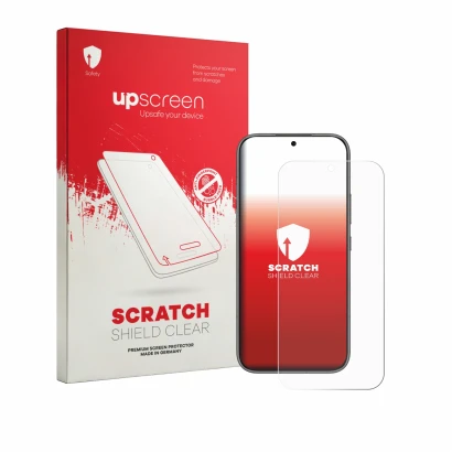 Vorderseite einer Produktverpackung mit dem Markenlogo upscreen. Daneben ist das Gerät Honor 600 Pro mit dem zugehörigen Displ