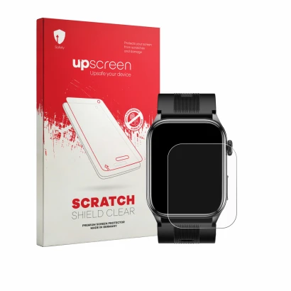 Vorderseite einer Produktverpackung mit dem Markenlogo upscreen. Daneben ist das Gerät Knauermann Pro 4 AIR (rechteckig) mit d