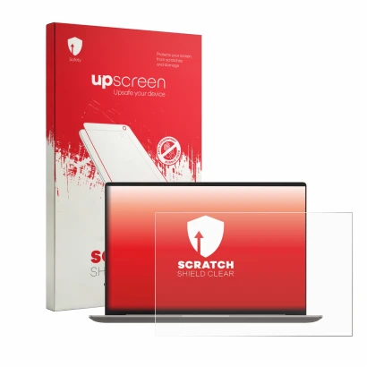 Vorderseite einer Produktverpackung mit dem Markenlogo upscreen. Daneben ist das Gerät Honor MagicBook 16 2026 mit dem zugehör