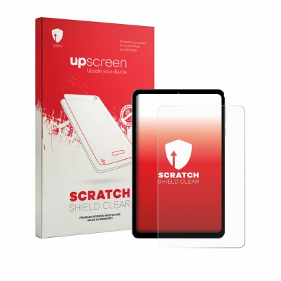 Vorderseite einer Produktverpackung mit dem Markenlogo upscreen. Daneben ist das Gerät Headwolf FPad 6 mit dem zugehörigen Dis