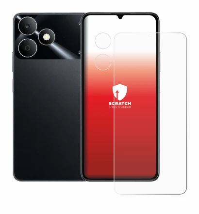 Abbildung des Geräts realme Note 80 (Display+Kamera) mit einer Vielzahl des Displayschutzes.