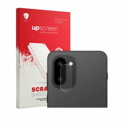 Vorderseite einer Produktverpackung mit dem Markenlogo upscreen. Daneben ist das Gerät OnePlus 15R (NUR Kameraschutz) mit dem